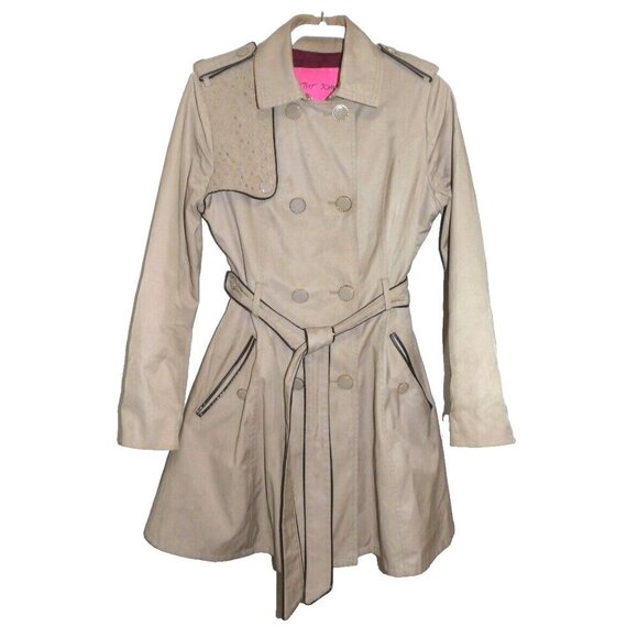 BETSEY JOHNSON tan water resistant lined lightweight jacket, coat women's size M - Picture 1 of 7